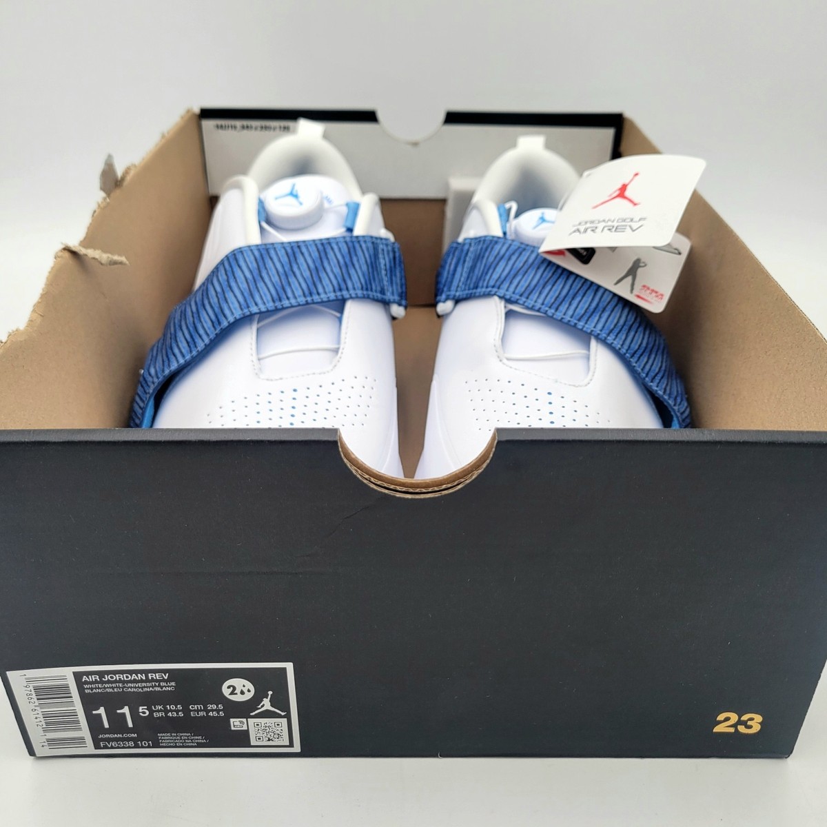 Nike Air Jordan Rev Golf Shoes White-University Blue UNC Sz 10.5 [FV6338-101] Air Jordan  main image 3