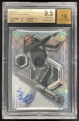 2018 Bowman High Tek Prospects Autograph #PHT-LR Luis Robert Auto BGS 9.5