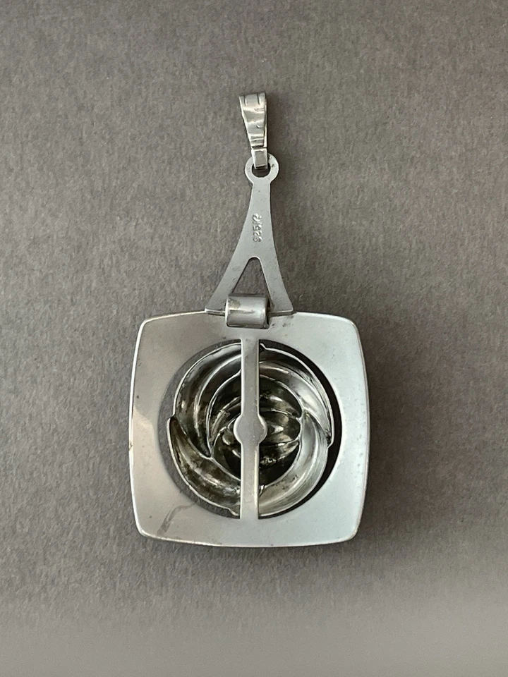 Vintage Moser & Pfeil Kettenanhänger Rose Silber 925 Sterling rhodiniert „MP“ - Bild 4 von 4