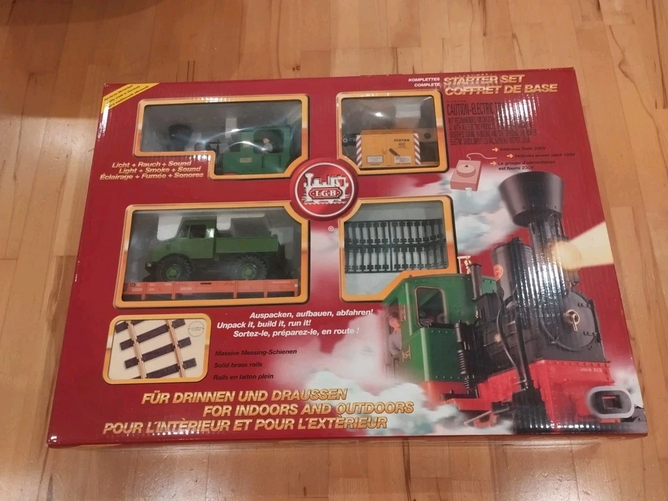 LGB Spur G 70402 Starter Set "Arbeitszug" Sound Light Unimog Kranwagen Lehmann