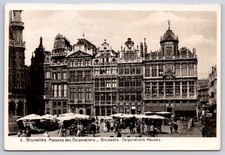 Vintage Belgium Postcard BRUSSELS Grand Place Guild Houses 1932