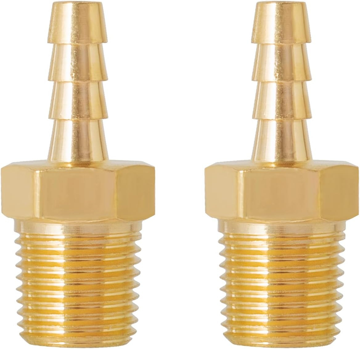 SUNGATOR 1/8'' NPT Brass Hose Barb Fittings, 1/8'' NPT Male Thread to 3/8'' Barb