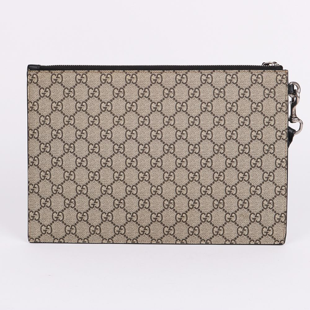 Gucci GG Canvas Bee Print Medium Clutch Bag 473904 121275305 Gucci GG Canvas Bee Print Medium Clutch Bag 473904 121275305