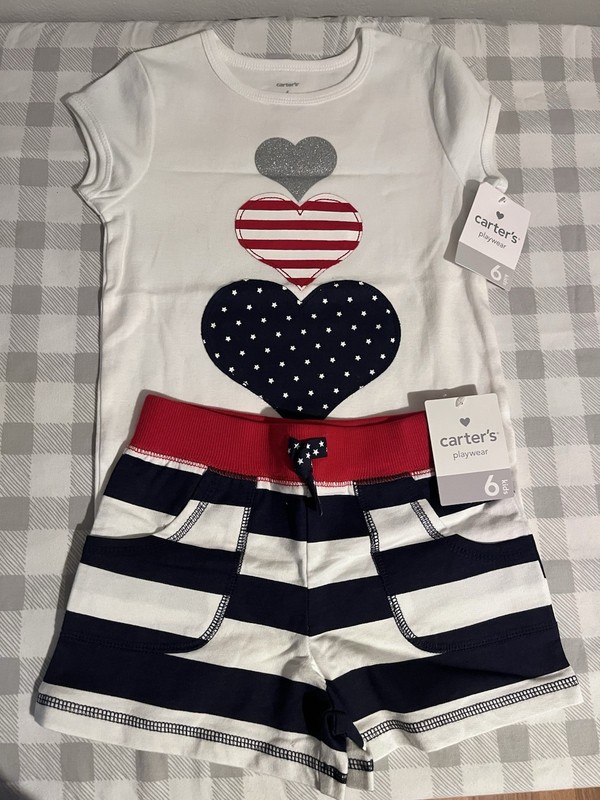 The Children’s Place July 4th Outfit Youth Size 6 NWT Set Stars And Stripes