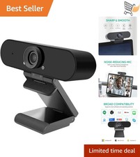 1080p Webcam Full HD USB with Dual Microphones Privacy Cover Auto Light