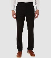 Kenneth Cole Reaction Men's Black Solid Flat-Front Suit Pants Size 34W 32L