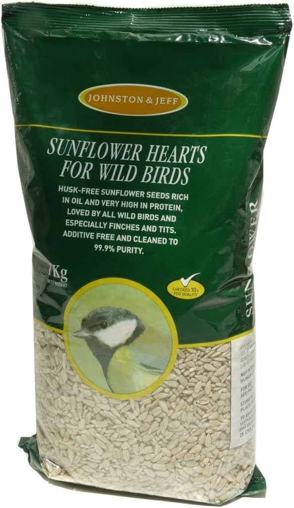 Johnston & Jeff 1kg Sunflower Hearts Premium Wild Bird Food Wildlife Seed