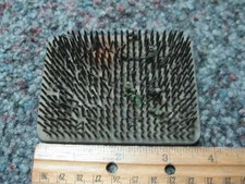 Vintage 3 3/4  x 2 3/4" Metal Spike Flower Frog Brass copper spikes used