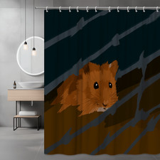 Hamster Shower Curtain Dark Graphic Animal Print