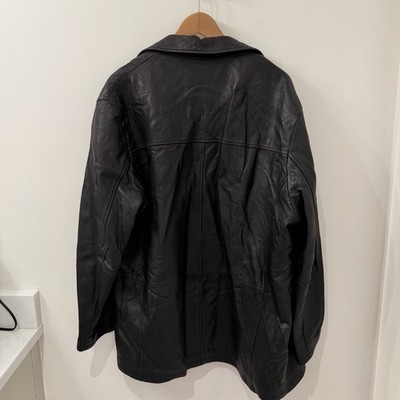Vintage 90s Men's Unisex New Zealand Lamb Leather Black Leather