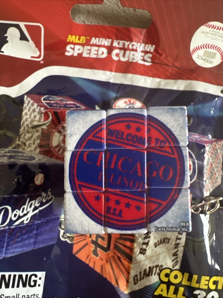 2025 MLB Baseball Mini Keychain Speed Cubes Chicago Cubs Rubik’s - Image 2 of 4