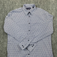 Tommy Hilfiger Shirt TH Tech Button Down Up Mens L Stretch Slim Light Breathable