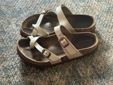 Birkenstock Mayari SlipOn Sandal Wmns 37/Sz 6-6.5 Pearlescent White Toe Loop
