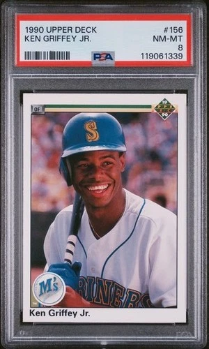 🔥 1990 UPPER DECK #156 KEN GRIFFEY JR. MARINERS PSA 8 NM-MT 💎 FRESH SLAB