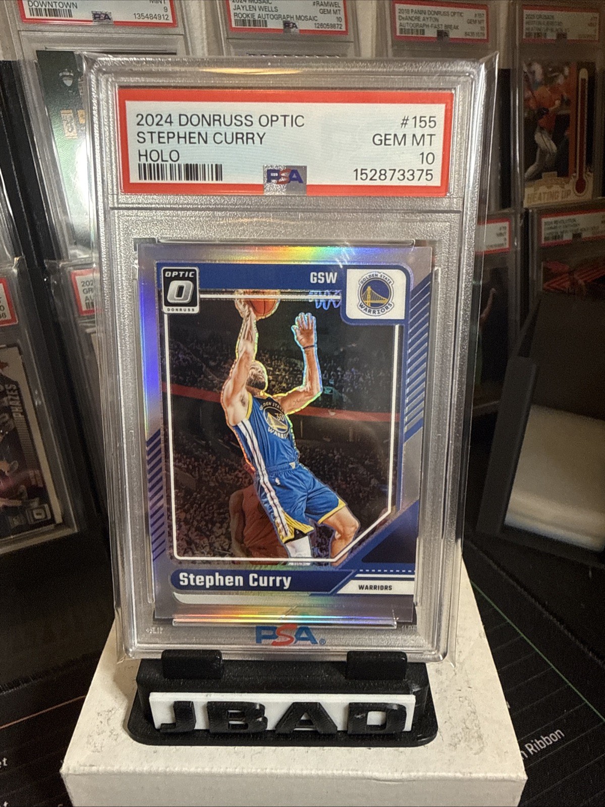 2024-25 Panini Donruss Optic Stephen Curry #155 Holo Prizm PSA 10 Warriors view 2