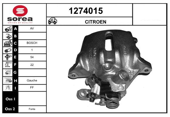 Étrier de frein SNRA 1274015 anti-grippage en alliage renforcé pour Citroën C5 II essence et diesel