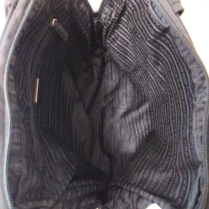 PRADA Nylon Tote Bag Black Shoulder Bag Lightweight Simple Design Authentic Used thumbnail 7