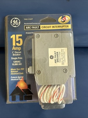 GE 15-Amp THQL1115AFP2 Single Pole Arc Fault Circuit Breaker Interrupt 120  NOS