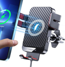 Wireless Car Charger 15W Fast Charging Auto-Clamping Air Vent Phone Mount