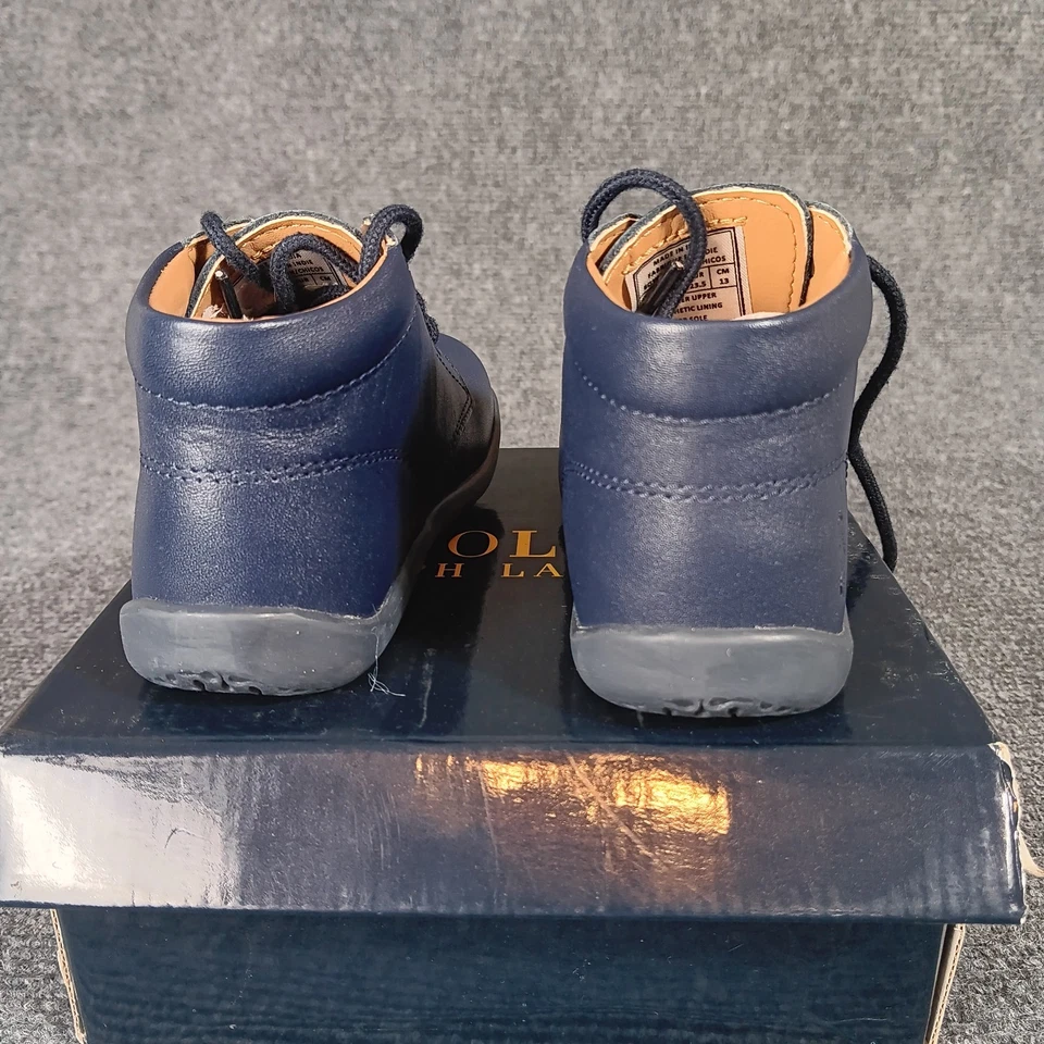 Polo Ralph Lauren Niño Pequeño Kinley Zapatillas Altas Zapatos Talla 7 Azul Marino Foto 4 de 4
