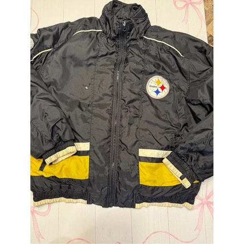 Vintage 90’s Pittsburgh Steelers Men's Black & Yellow Team Jacket Size Large - product listing photo
