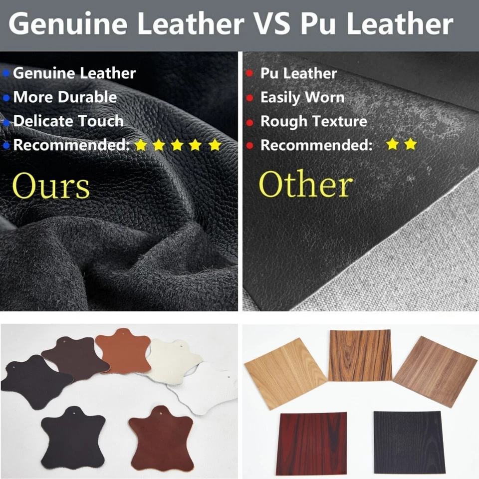 Mid Century Lounge Chair and Ottoman Real Leather Recliner Wooden Lounge Chair - Image 4 of 4