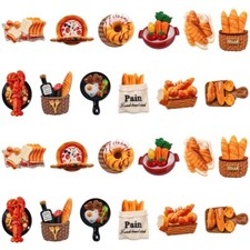 60pcs Opaque Resin Food Theme Cabochons Imitation Food Decor for Phone Case