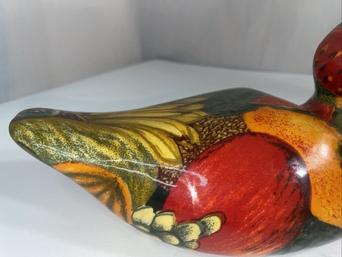 ENESCO 8" Ceramic Mallard Wild Duck Figurine Decoy Fruit Detail - Picture 7 of 10