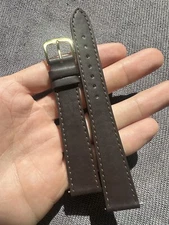 Vintage Watch Strap 18 mm  L Size Leather Nos Top Quality V56