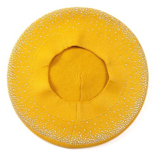 Rhinestone Beret Hats for Women 2 Layers Wool French Hat One Size Ginger-44011 - Picture 6 of 7
