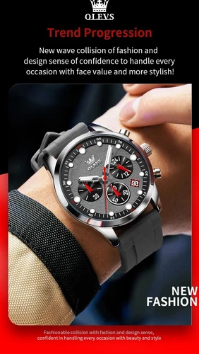 Waterproof Quartz Business Luminous Watch Men OLEVS Luxury Men's Date Strap - Picture 19 of 23