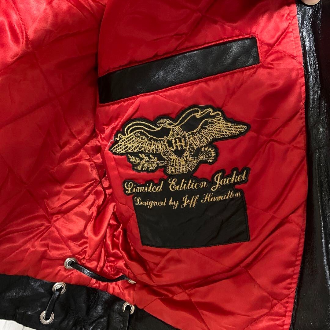 Rare JEFF HAMILTON LEATHER JACKET ALL OVER DRAGON EAGLE SNAKE