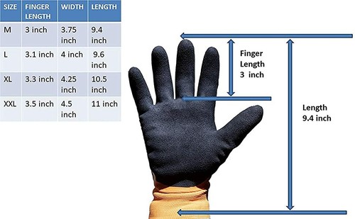 G & F 1528 Winter Gloves Double Coated Windproof Textured 12 Pairs - Super Grip - Picture 5 of 12