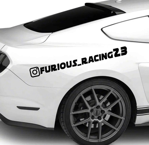 CUSTOM USERNAME X2 Pieces Social Media Racing Euro Drift JDM Vinyl Decals - Picture 4 of 10