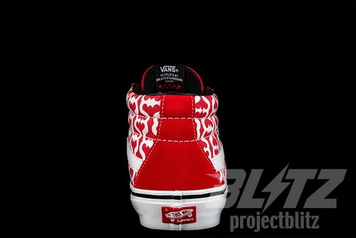 SS21 Vans Supreme Skate Grosso Mid Monogram S Logo Red Size 8 2021 - Picture 5 of 6