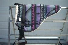 BAREBACK SADDLE PAD WITH REMOVEABLE STIRRUPS ADJUSTABLE MOHAWK PURPLE COLOR