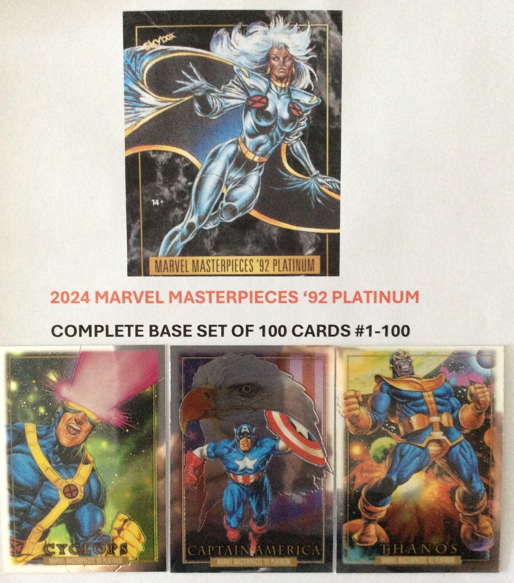 2024 Marvel Masterpieces '92 Platinum Complete Base Set #1-100