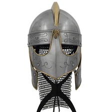 King's Guard Armor Helmet | Steel Replica, Leather Inliner & Brass Buckle