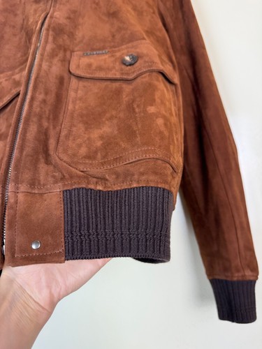 BELSTAFF Hughes Cognac Chestnut Leather Suede Aviator Bomber Blouson Jacket - Picture 8 of 23