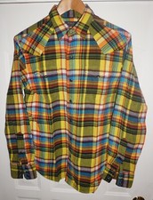 Men's Polo Ralph Lauren Western Multi Color Flannel Snap Front Shirt Size Small