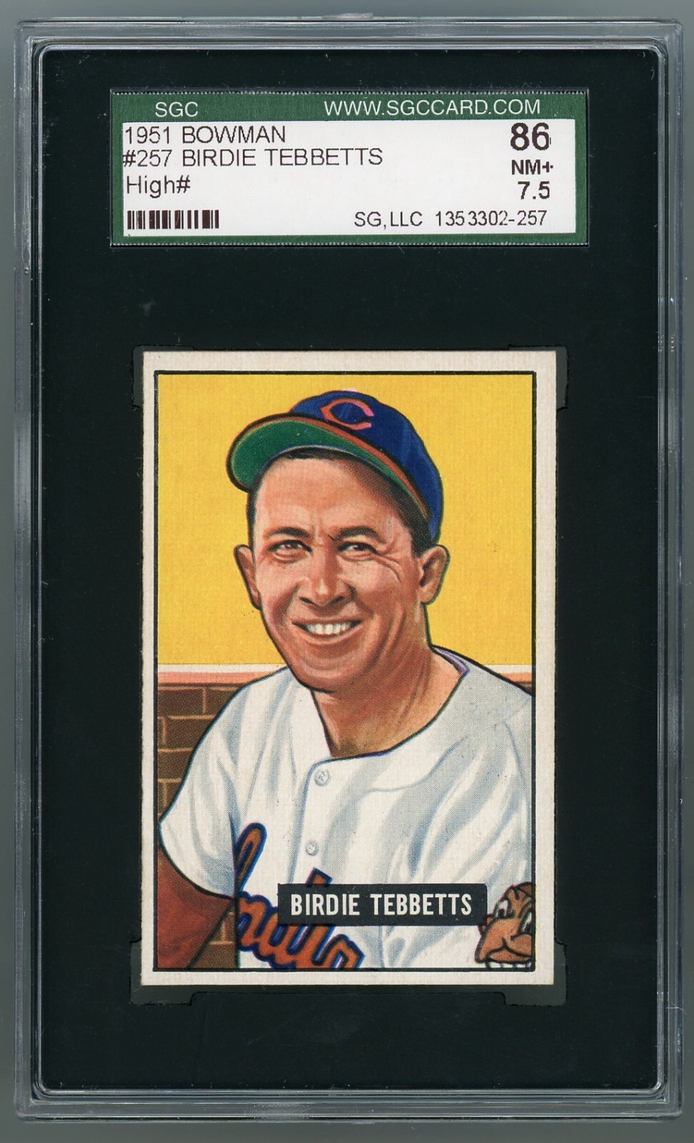 1951 Bowman #257 Birdie Tebbetts SGC 7.5 NM+ #302-257 *TRX0822*