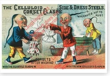 Chinese Laundry Celluloid Corset Retro Victorian Ethnic Advertising Poster