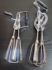 TWO HAND BEATERS Egg Mixers BEST EKCO Stainless Steel HAND CRANK