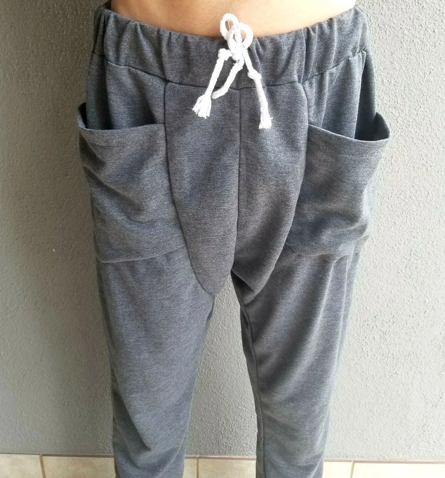 Slim fit Joggers Drop Crotch Grey Men's Pants