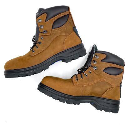 Blundstone 143 Safety Work Boots Crazy Horse Brown Lace Up Sz‎ 14 US Men\'s NEW BLUNDSTONE unisex 143 crazy horse boot steel toe in brown main image 3