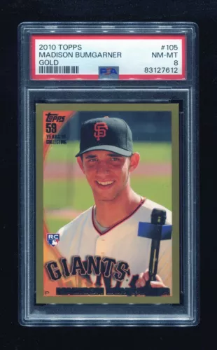 2010 Topps Gold Madison Bumgarner #105 PSA 8 NM-MT #D 135/2010 RC ROOKIE