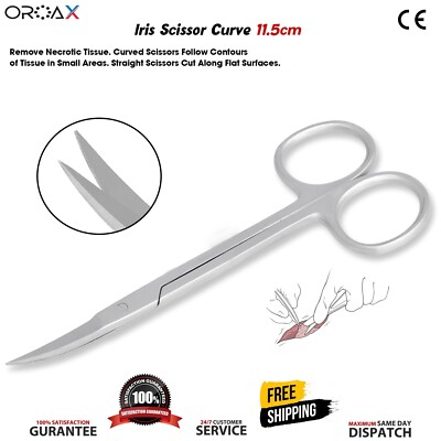 Tijeras de iris de grado alemán de 4,5'' de acero inoxidable para cirugía dental