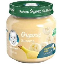 Gerber 1st Foods Baby Food Organic Banana 4+ Months Non GMO – 4 Oz – Pack of 10