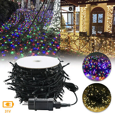 Weihnachts Lichterkette 300-1000 LED Warmweiß Innen & Außen Party Bunt 31V IP44