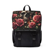 Edgy Floral Skull Backpack | Casual Unisex Backpack for Everyday Use